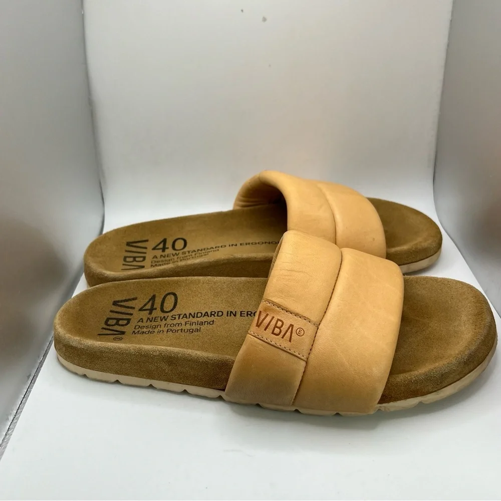 VIBA Padded Slide Sandals in Tan - Picture 4 of 10